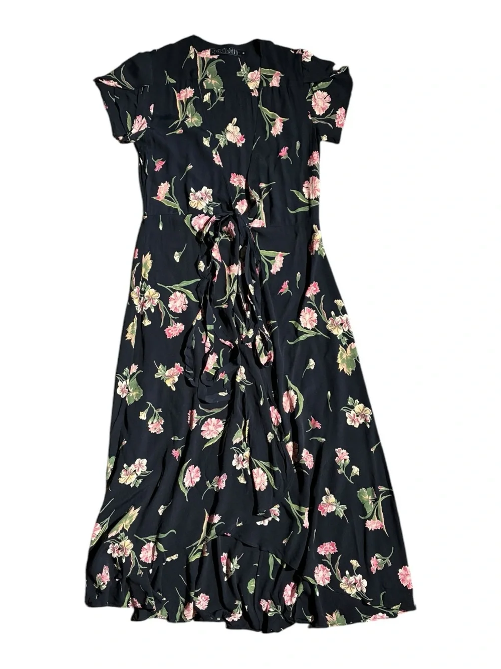 Christy Dawn Autumn Floral Midi Wrap Dress - Picture 3 of 6